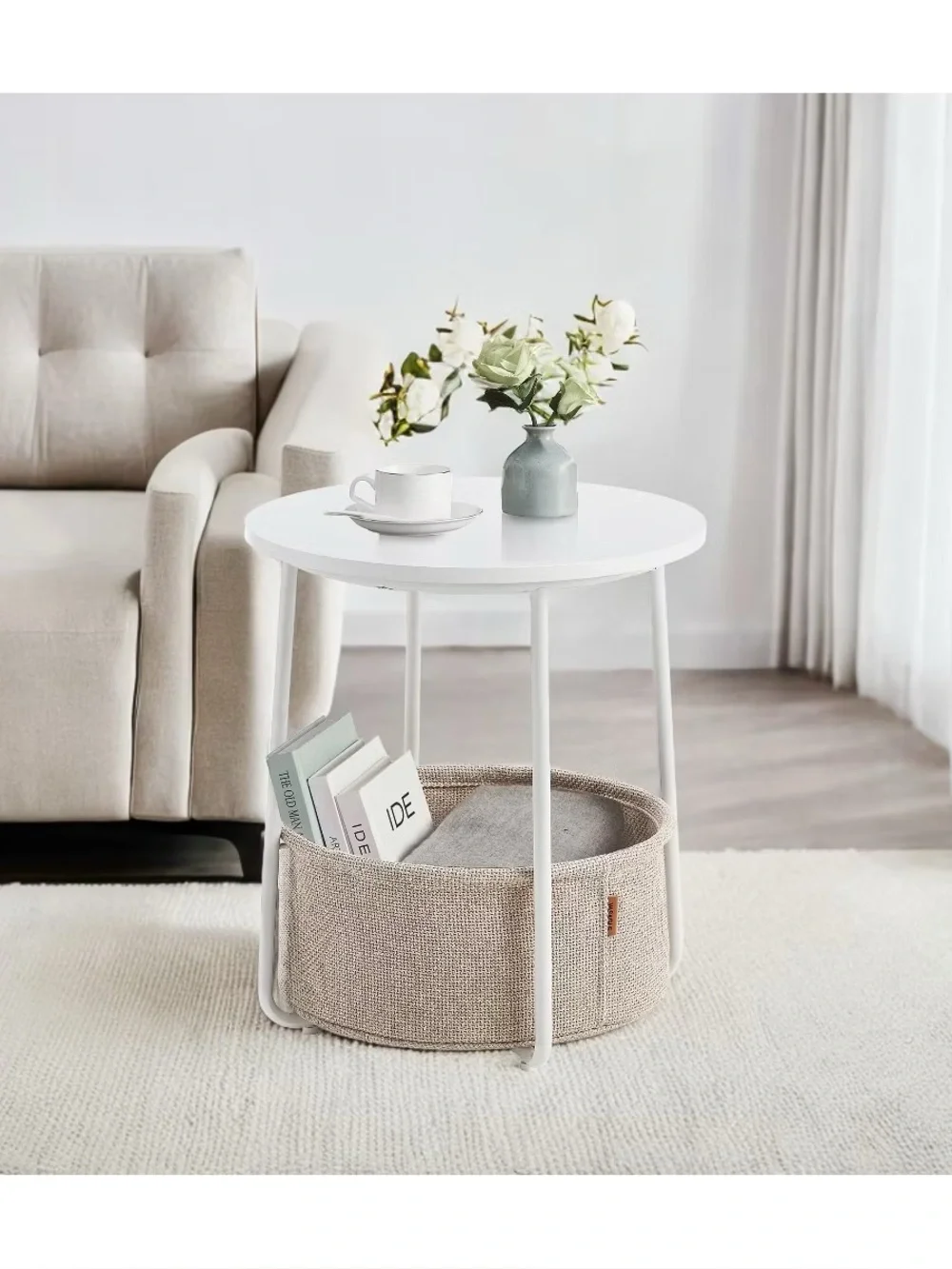Target Side Table with Storage Round End Tables Living Room Small Spaces Bedroom
